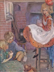 Ich weiß nicht, was ich schreiben soll, aus Das große Buch für Kinder (Herbert Strang), veröffentlicht von Humphrey Milford, Oxford University Press, ca. 1920